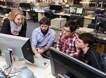 Anne White with students, MIT